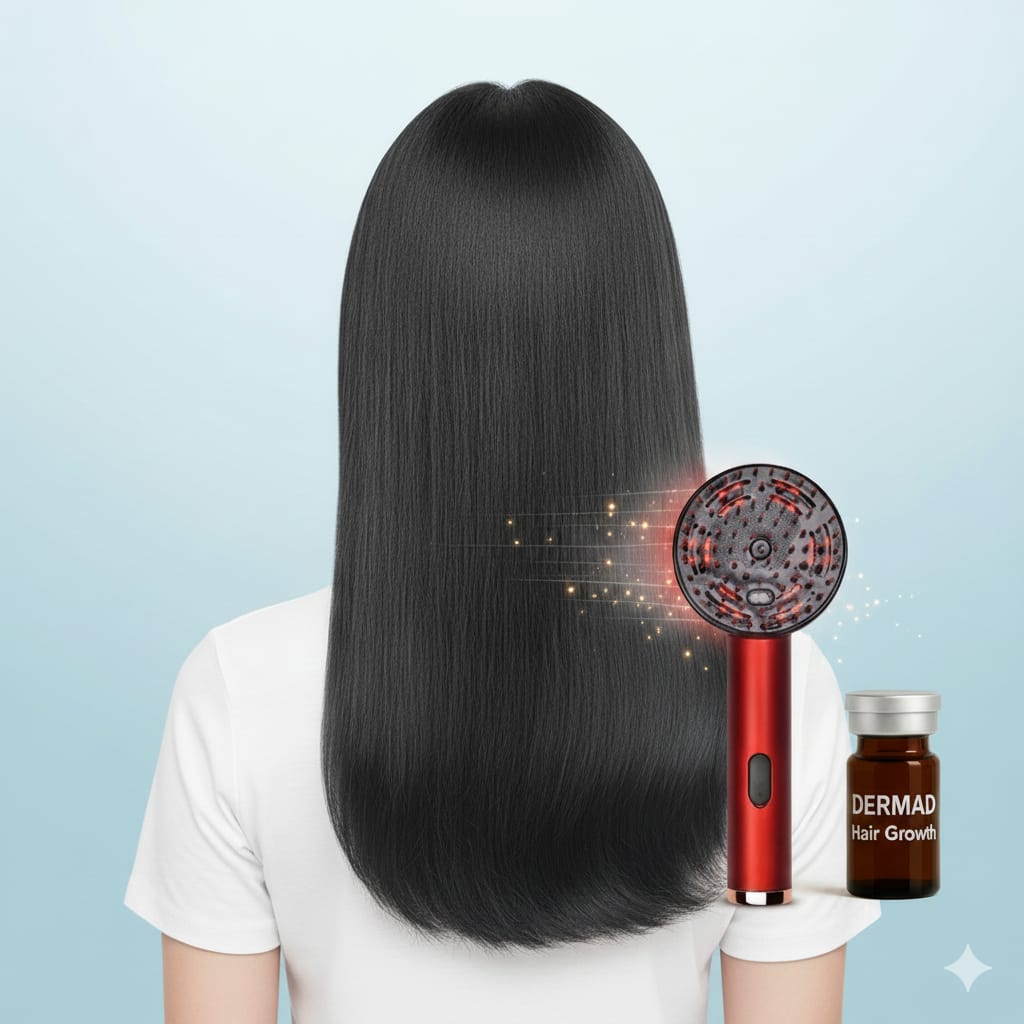 جهاز مساج الشعر متعدد الوظائف مع امبول هير جروث - Multifunctional hair massager with Hair Growth