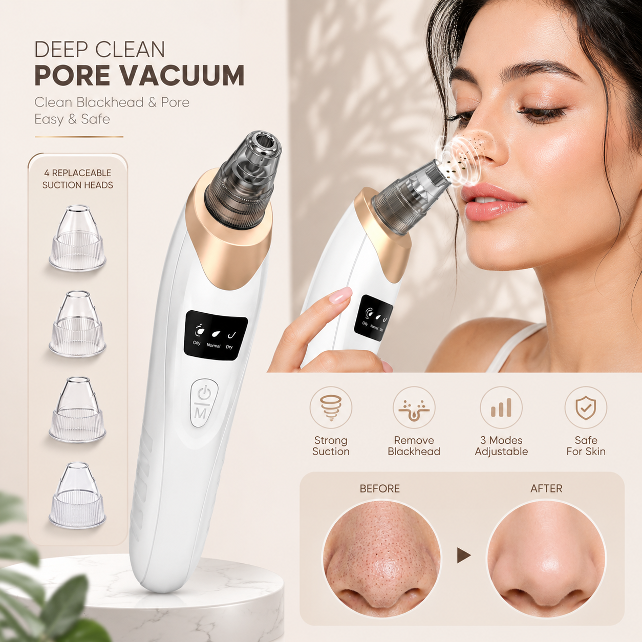 Vacuum Blackhead Remover & Deep Pore Cleaner | جهاز إزالة الرؤوس السوداء وتنظيف المسام العميق